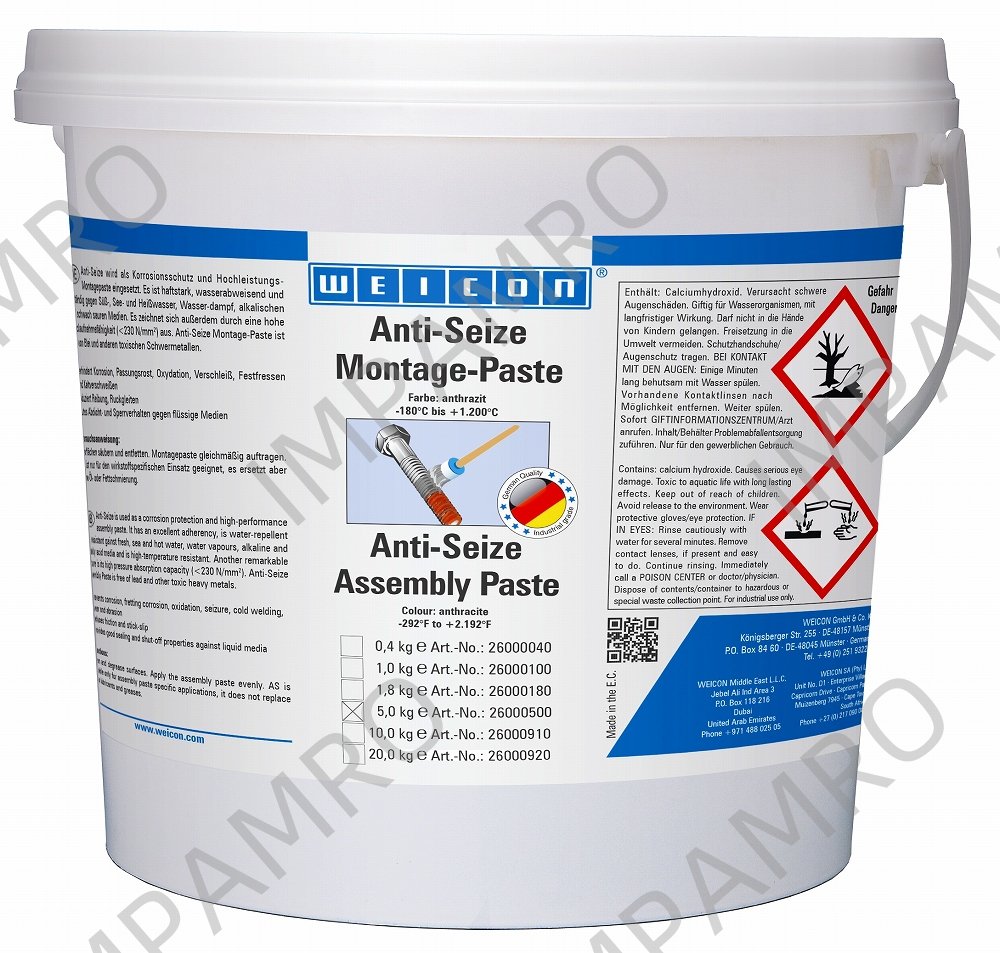 ANTI-SEIZE PASTE WEICON, AS 5000 BUCKET 5.0KG