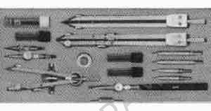DRAWING INSTRUMENT SET, LION EC-12 18PCS/SET