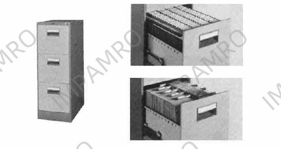 FILING DRAWER CABINET STEEL, B4-2 GRAY 456X620X740MM
