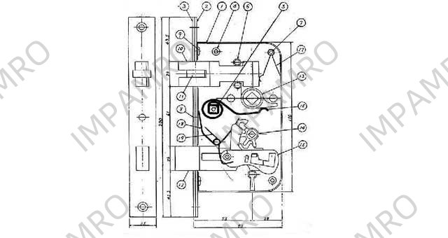 PART FOR TUMBLER MORTISE LOCK, OHS#2410 #(2)-7 SCREW PIN(3)