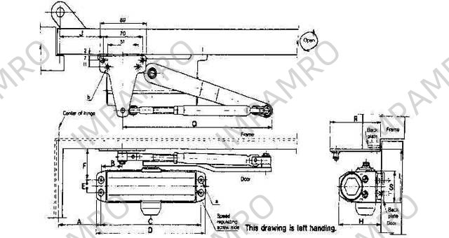 DOOR CLOSER PARALLEL, MAXIMUM DOOR WEIGHT 120KGS