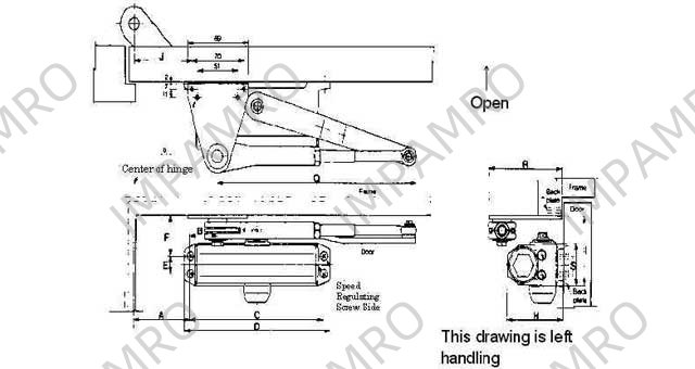 DOOR CLOSER PARALLEL HOLD OPEN, RIGHT HAND MAX DOOR WGT 30KGS