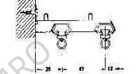 DOUBLE BRACKET FOR CURTAIN, STAINLESS STEEL