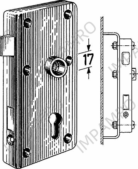 RIM LOCK F/HEAVY DOOR S.STEEL, RIGHT HAND OUTWARD #3827Z