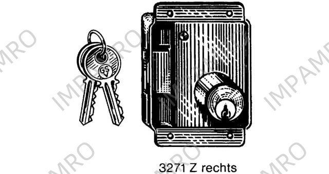 LOCK CABINET W/CYLINDER #3271Z, DOOR TH 20MM BACKSET 30MM LEFT
