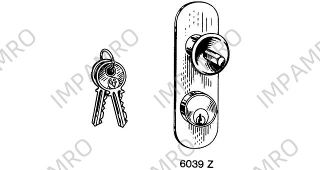 LOCK CABINET W/CYLINDER #6039Z, KNOB PLATE W:30MM LEFT