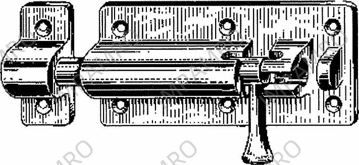 BARREL BOLT W/SURFACE STRIKING, PLATE BRASS W:45XL:100MM #2512