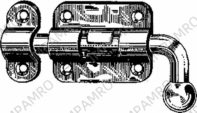 BARREL BOLT W/SURFACE STRIKING, PLATE BRASS W:50XL:60MM #2526