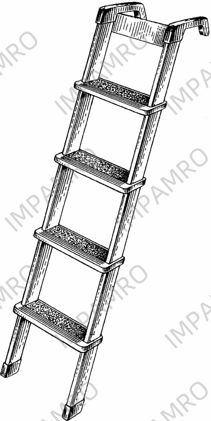 LADDER BED ALUMINUM ANODIZED, W/4 STEPS #4400/4