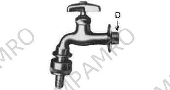 FAUCET WALL WITH SNAP ON HOSE, COUPLING 20(3/4)
