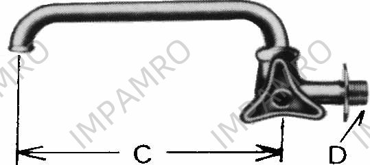 FAUCET WALL RIGHT HANDLE WITH, OVERHEAD SWIVEL SPOUT 20(3/4)