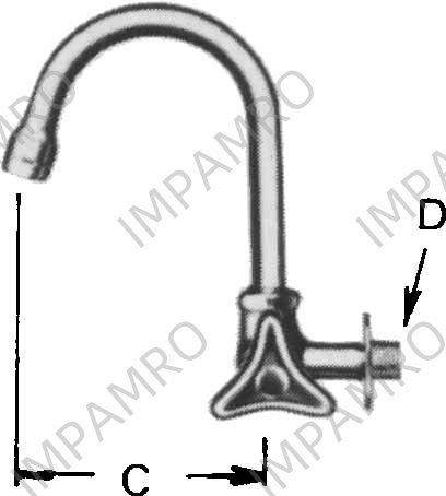 FAUCET WALL RIGHT HAND W/GOOSE, SWIVEL SPOUT & AERATOR 13(1/2)