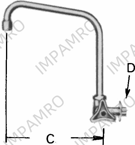 FAUCET WALL RIGHT HAND W/HIGH, SWIVEL SPOUT & AERATOR 13(1/2)