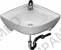 HAND BASIN CORNER WALL HUNG, (L30D) 552X470MM 4.5LTR