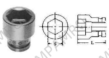 SOCKET FOR IMPACT WRENCH, 9.5MM/SQ DR. X 10MM