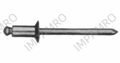 RIVET BLIND OPENTYPE ALUM-BODY, STEEL-MANDREL 2.4X5.7MM 100'S