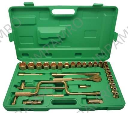 SOCKET WRENCH SET BERYLLIUM, COPPER NONSPARK 12.7MM 8-32MM