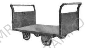 TRUCK PLATFORM STEEL 2-HANDLE, WITH 4 SOLID TIRES 500X750MM