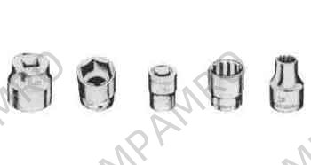 SOCKET WRENCH 6-POINT, 9.5MM/SQ DRIVEX3/8"