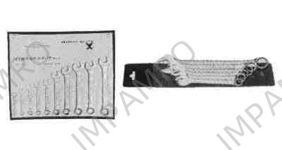 WRENCH SET OPEN & 12-POINT BOX, 10X10 TO 17X17MM 6'S