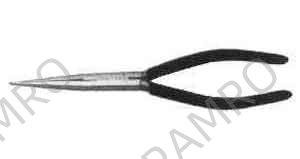 PLIER LONG NEEDLE NOSE, PLASTIC COVERED HANDLE 125MM