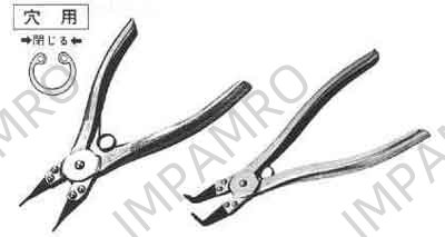PLIER STOP RING STRAIGHT, INTERNAL 19-65MM