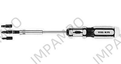 SCREWDRIVER RATCHET WITH BITS, INTERCHANGEABLE -5/-7/#1/#2