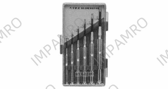 SCREWDRIVER SET WATCH MAKER'S, 6'S SLOTTED