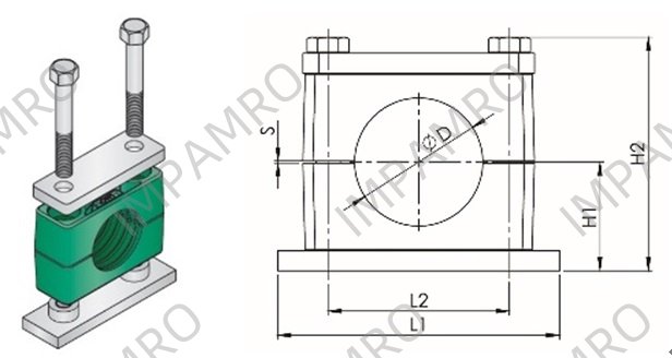 CLAMP TUBE POLYPROPYLENE, W/WELD PLATE HEAVY 15MM