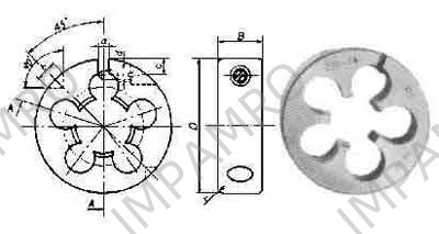 DIE ROUND AMERICA TAPER THREAD, NPT1/8X27TPI CARBON STEEL