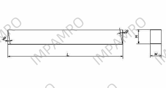 TOOL BIT RECTANGULAR FLAT HSS, 10X12X200MM