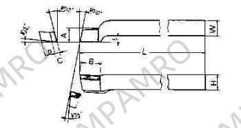 TOOL BIT TIP WELDED HSS KNIFE, LEFT HAND-20 20X20X160MM