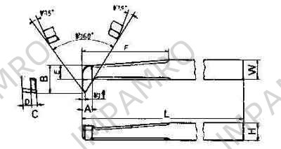TOOL BIT TIP WELDED HSS, INTERNAL THREAD-32 32X32X315MM