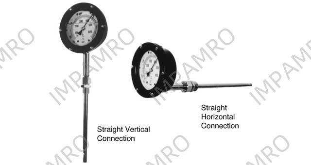 THERMOMETER DIAL MERCURY, ACTUATED STEM TYPE W/DETAIL