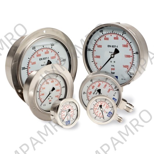 GAUGE PRESSURE GLYCERIN BOTTOM, 0-3000BAR 100MM 9/16"-18UNF