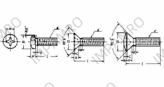 SCREW MACHINE CROSS-RECESSED, HEAD WITH FURTHER DETAIL