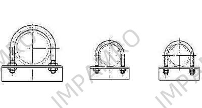 U-BOLT STEEL PIPE 15A M10, WITH SEAT & NUT
