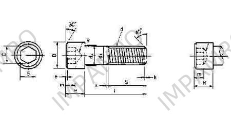 SCREW CAP HEXAGON SOCKET HEAD, WITH FURTHER DETAIL