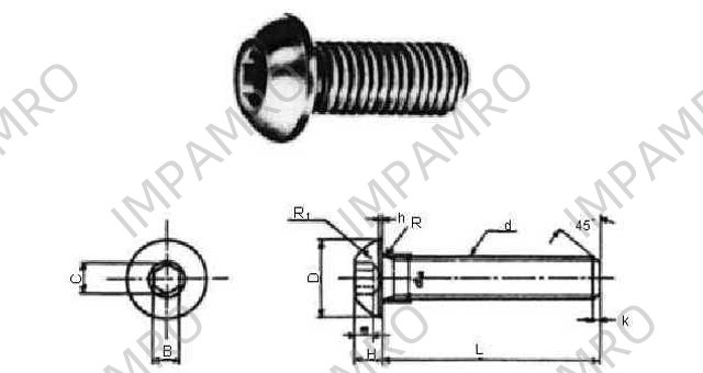 SCREW SOCKET BUTTON HEAD, WITH FURTHER DETAIL