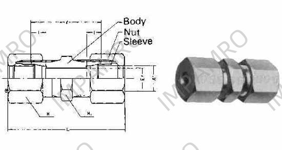 UNION FLARELESS BRASS, 20MMXPF3/4