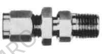 CONNECTOR BULKHEAD MALE, STAINLESS FLARELESS 6MMXPT1/4