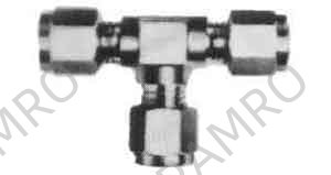 TEE UNION STAINLESS STEEL 6MM, FLARELESS
