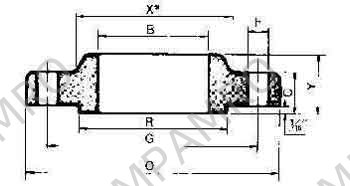FLANGE STEEL WELDING SLIP-ON, BOSS TYPE ANSI 300LBS-10"