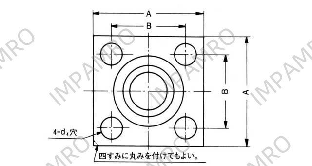 FLANGE SQUARE PIPE WELDING, HEX BOLT W/GROOVE SHA 20MM