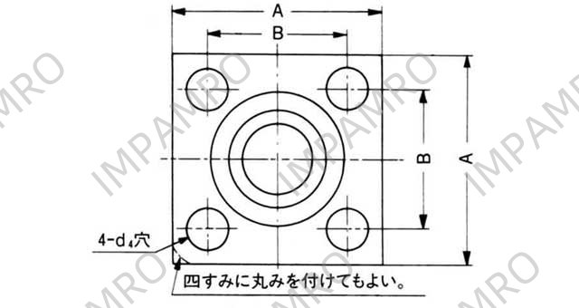 FLANGE SQUARE PIPE WELDING, CAP SCREW W/GROOVE SSA 80MM
