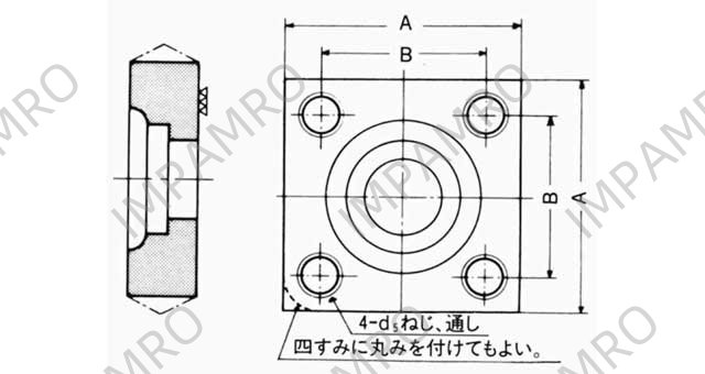 FLANGE SQUARE PIPE WELDING, SOCKET HEAD CAP SCREW SSB 15MM