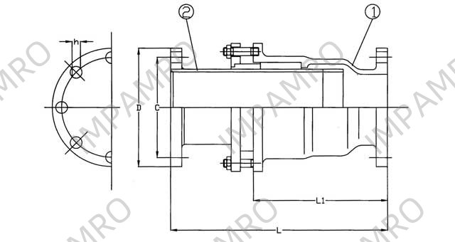 EXPANSION JOINT SLEEV TYPE, DUCTILE IRON 5KG 250MM L435MM