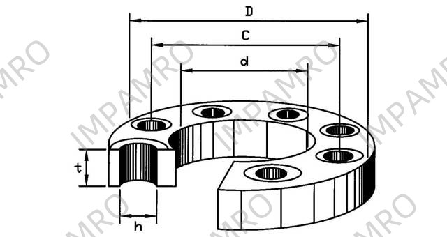 FLANGE CARBON STEEL SLIP-ON, DIN2576 PN40 40MM