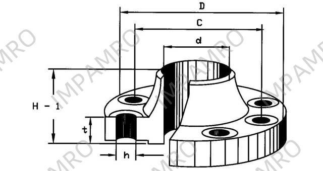 FLANGE CARBON STEEL WELD NECK, DIN2633 PN16 250MM