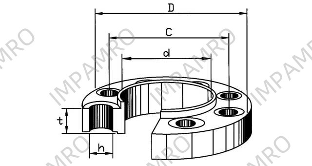 FLANGE CARBON STEEL SLIP ON, RAISED FACE DIN86029 PN10 20MM